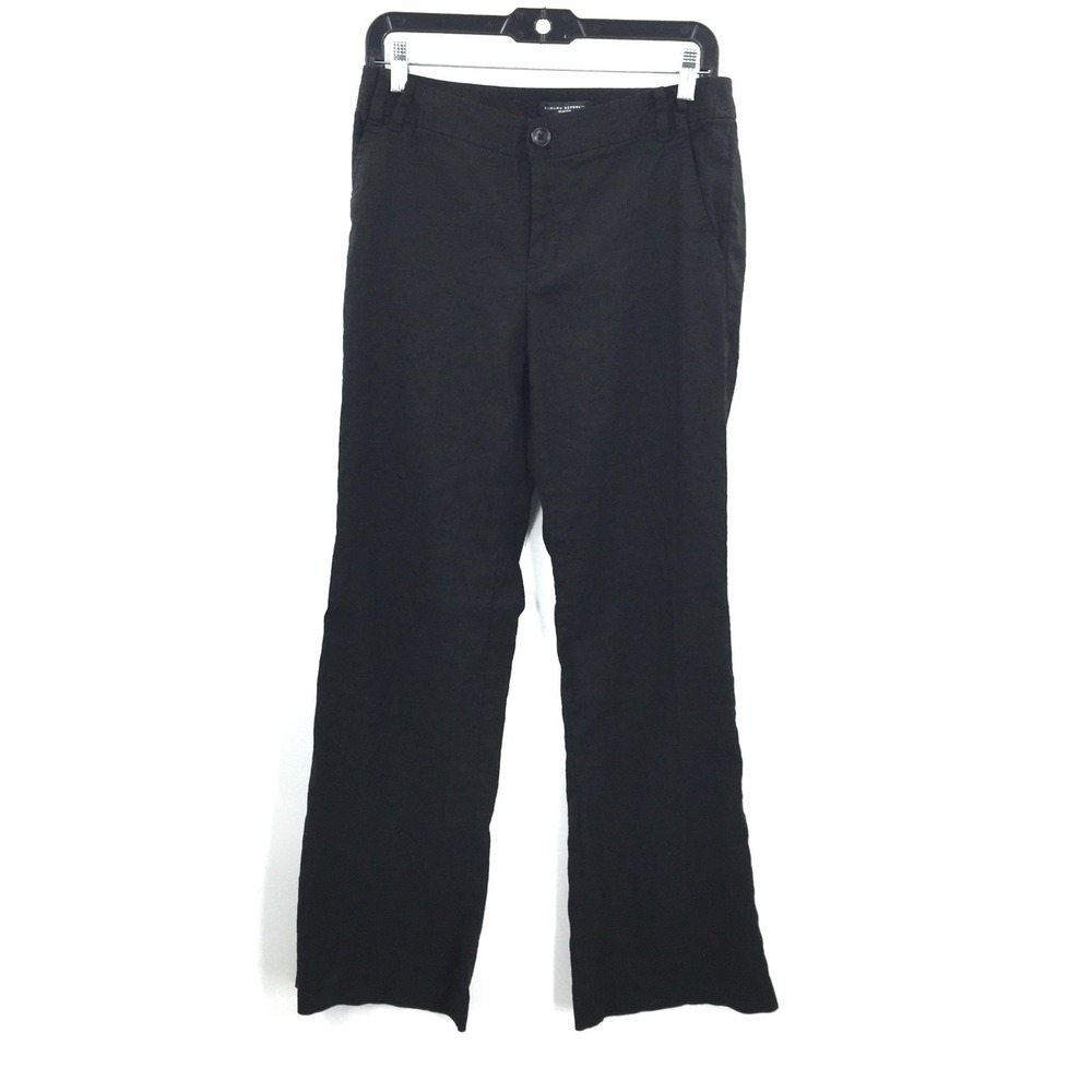 Banana Republic Martin Black linen‎ blend trouser pants lightweight minimalist 6